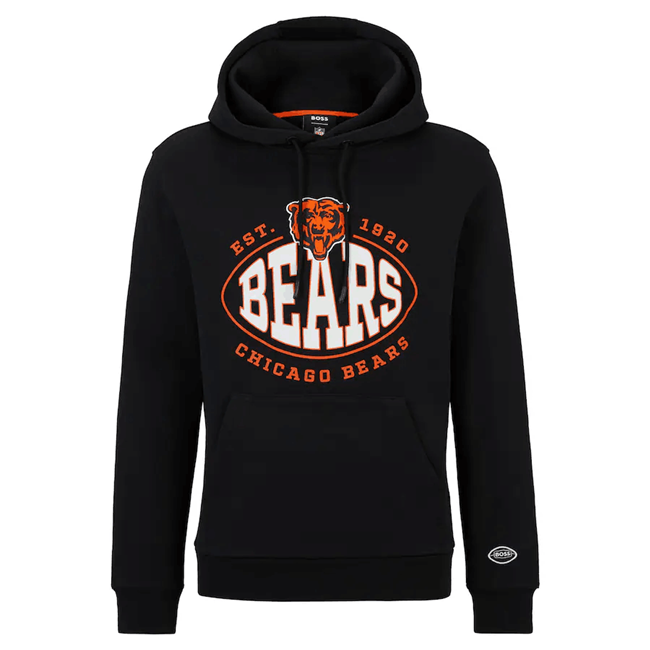 Men's Black Chicago Bears BOSS X Touchback Pullover Hoodie
